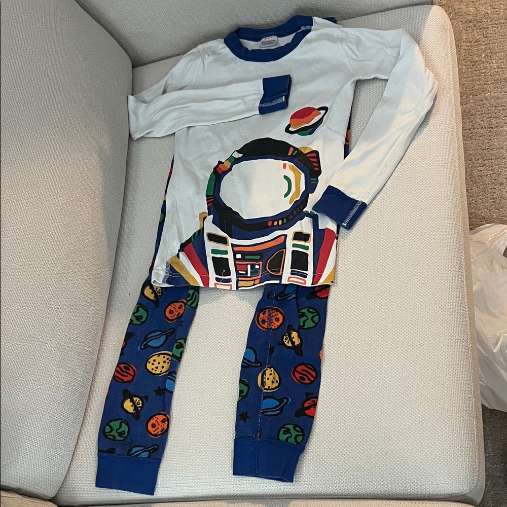 Hanna Andersson Space Explorer Pajama Set - Blue and White